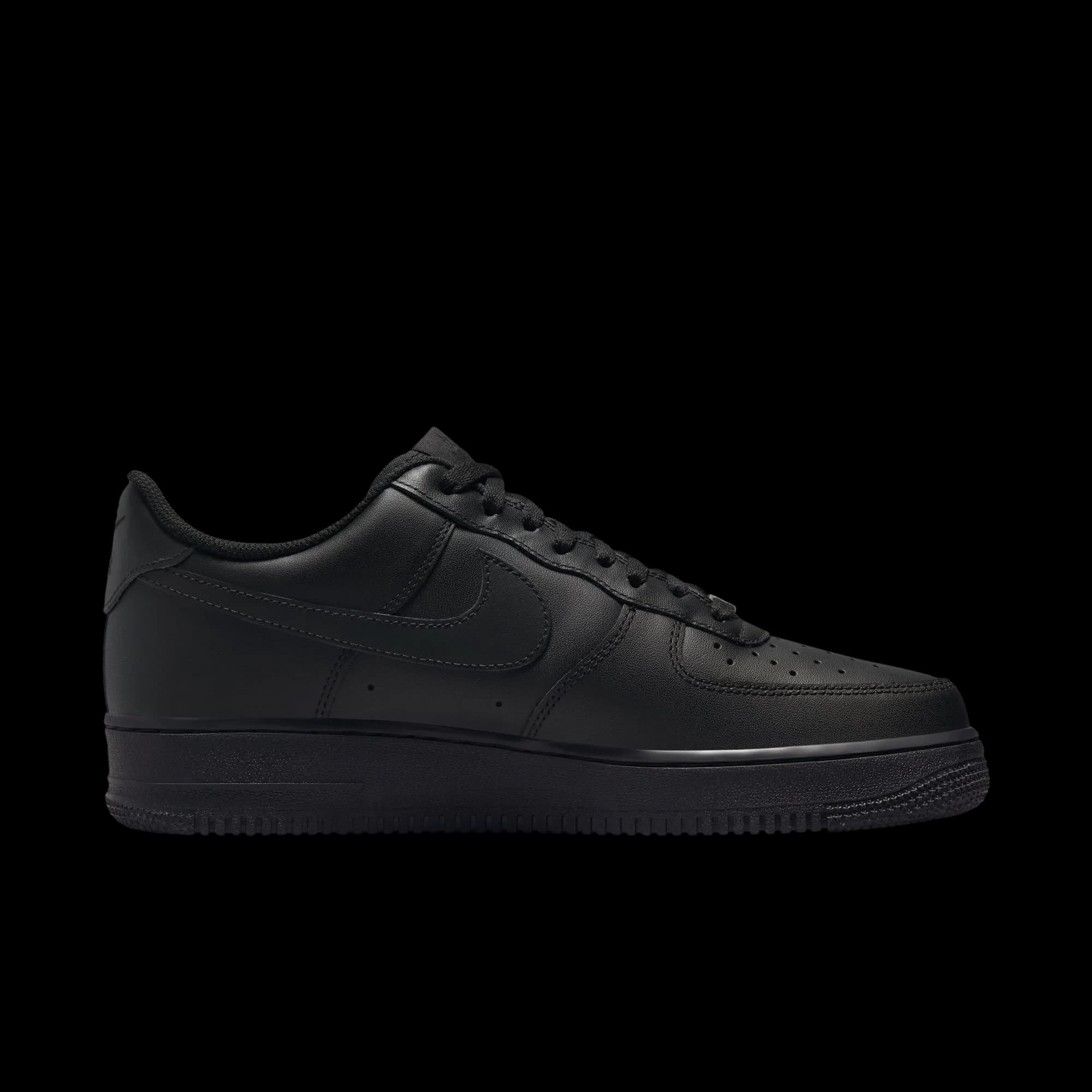 Nike Air Force 1 '07 Triple Black, vista lateral interna